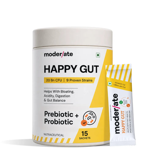 Happy Gut Pre & Probiotic Powder - Boost Digestion, Metabolism & overall Gut Health