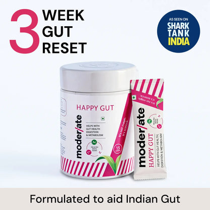 Happy Gut Pre & Probiotic Powder - Boost Digestion, Metabolism & overall Gut Health