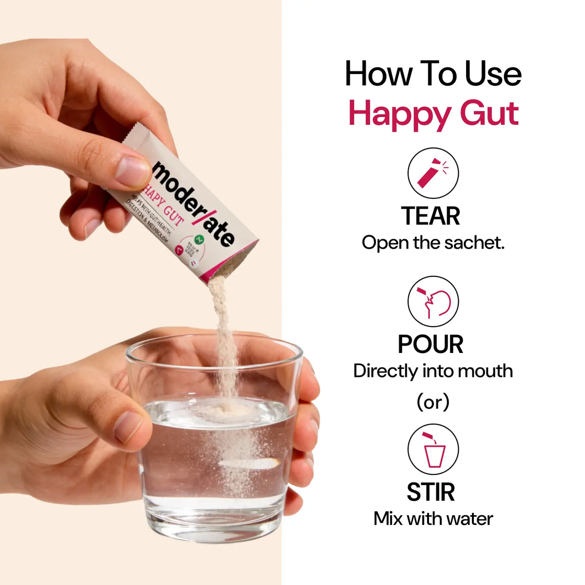 Moderate Powder Happy Gut Probiotic Powder | Best Gut Health Supplements – Lets Moderate