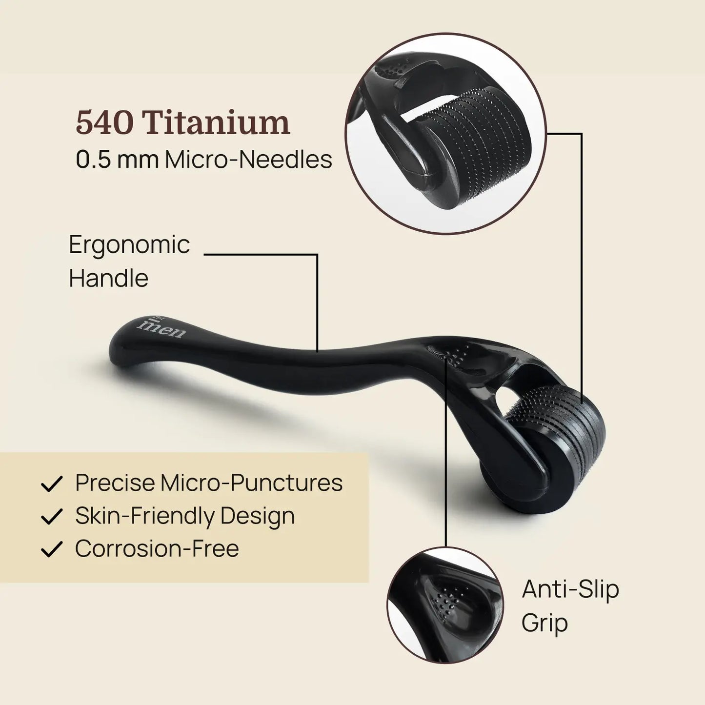 Derma Roller 0.5mm | 540 Titanium Microneedles