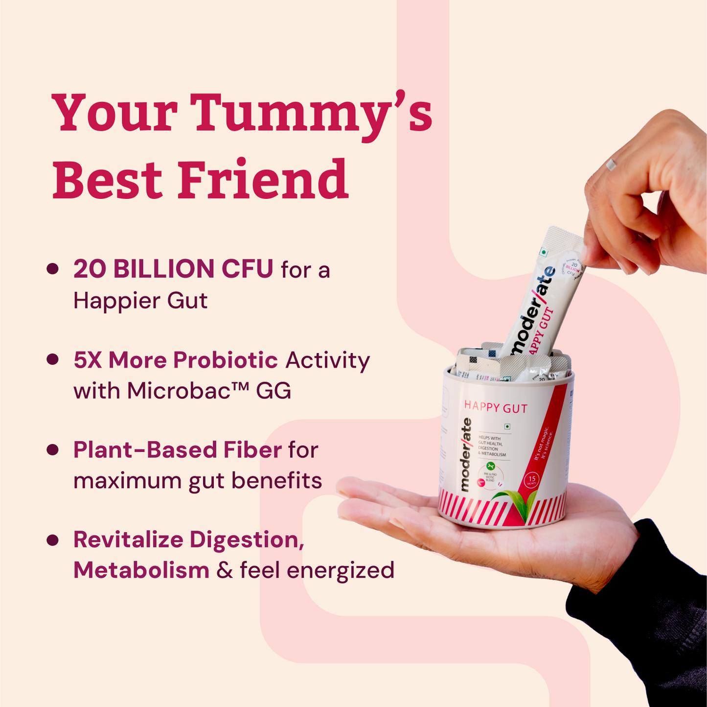 Happy Gut Advanced Pre & Probiotic Powder - Naturally Boost Digestion & Metabolism