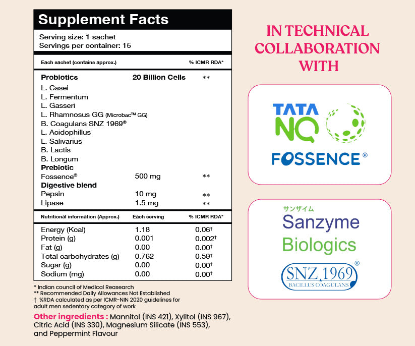 Moderate Happy Gut Supplement Facts and Nutritional Information